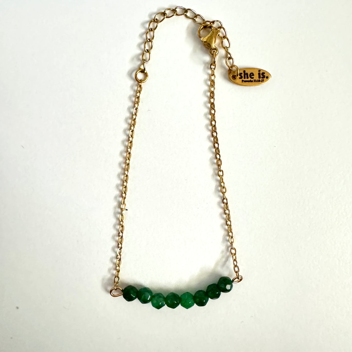 She is -dainty jade bracelet